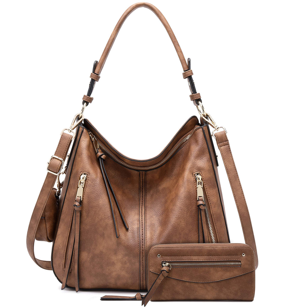 Lapsting Boho Faux Leather Hobo Shoulder Bag