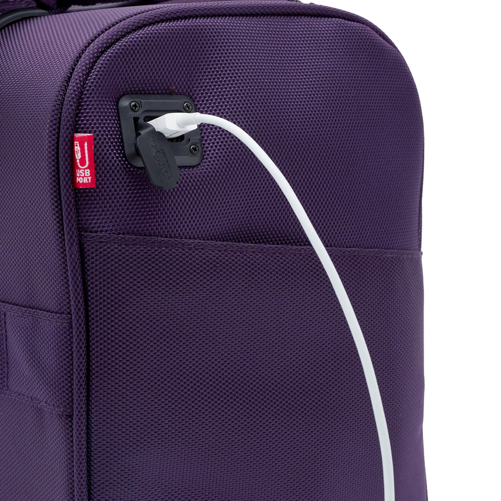 TPRC Smart Purple Underseat Carry-On with USB Port -  by Handbags Specialist Headquarter | Available at Handbags Specialist Headquarter