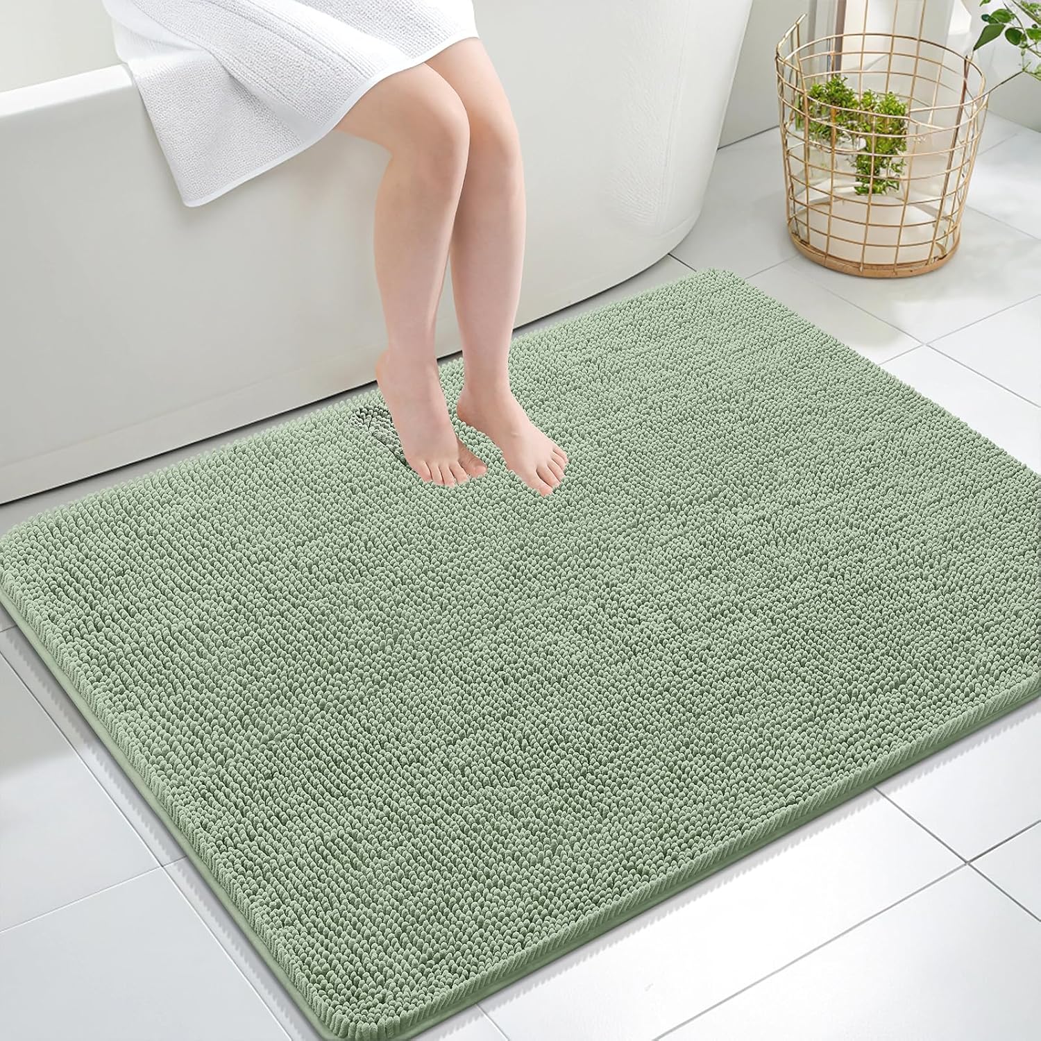 OLANLY Luxe Chenille Bath Mat - Quick Dry & Soft - Decor by Handbags Specialist Headquarter | Available at Handbags Specialist Headquarter