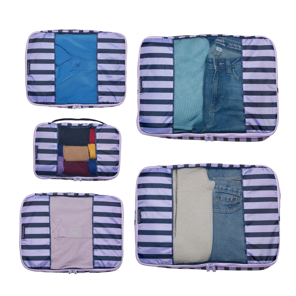 TravelWise Weekender Packing Cube Set - Silver 5-Piece - Luggage Travel Bags by Handbags Specialist Headquarter | Available at Handbags Specialist Headquarter