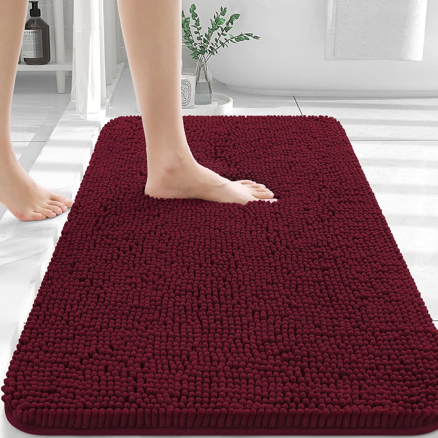 OLANLY Luxe Chenille Bath Mat - Quick Dry & Soft - Decor by Handbags Specialist Headquarter | Available at Handbags Specialist Headquarter