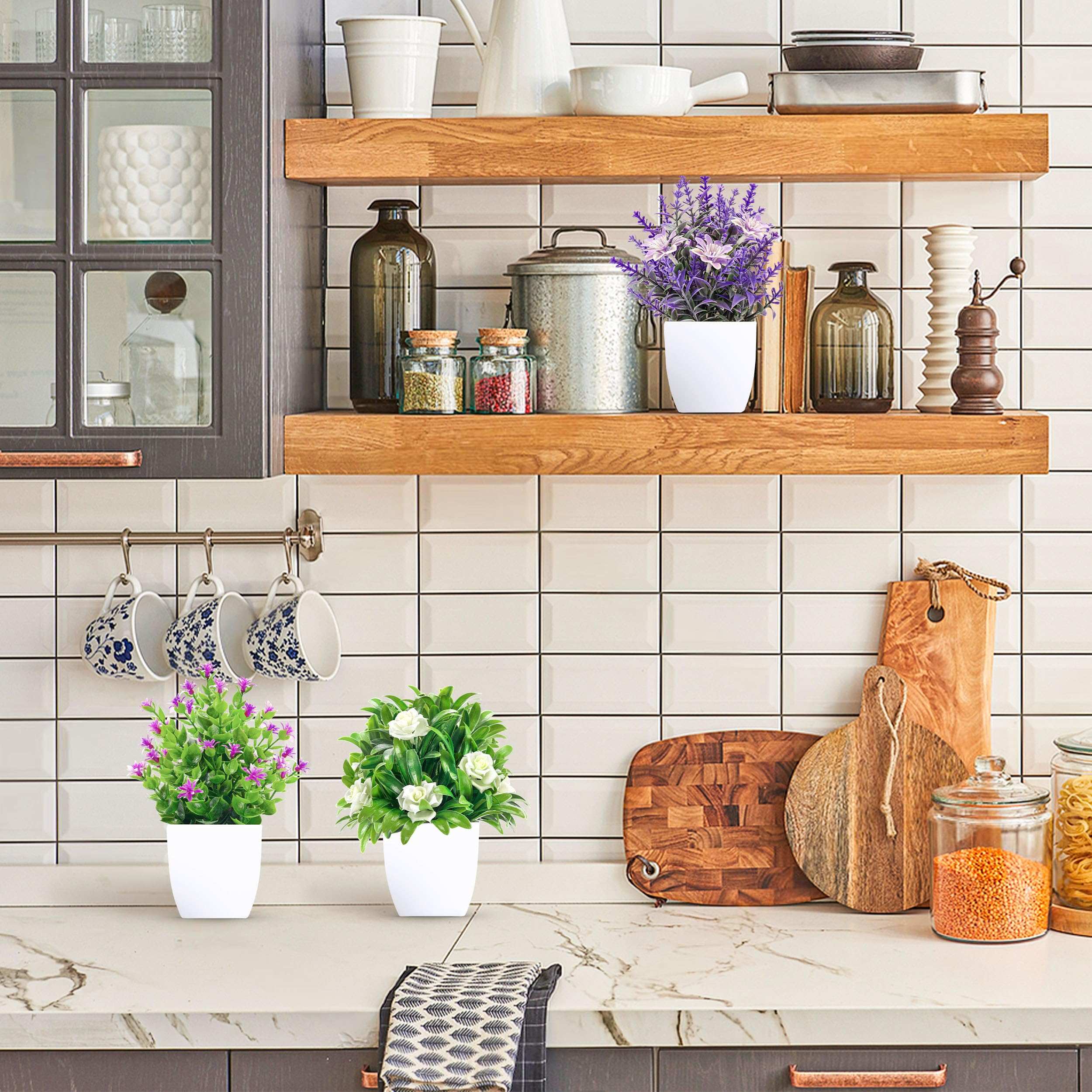 Rose Mini Potted Faux Plants - 2 Pack Decor - Decor by Handbags Specialist Headquarter | Available at Handbags Specialist Headquarter