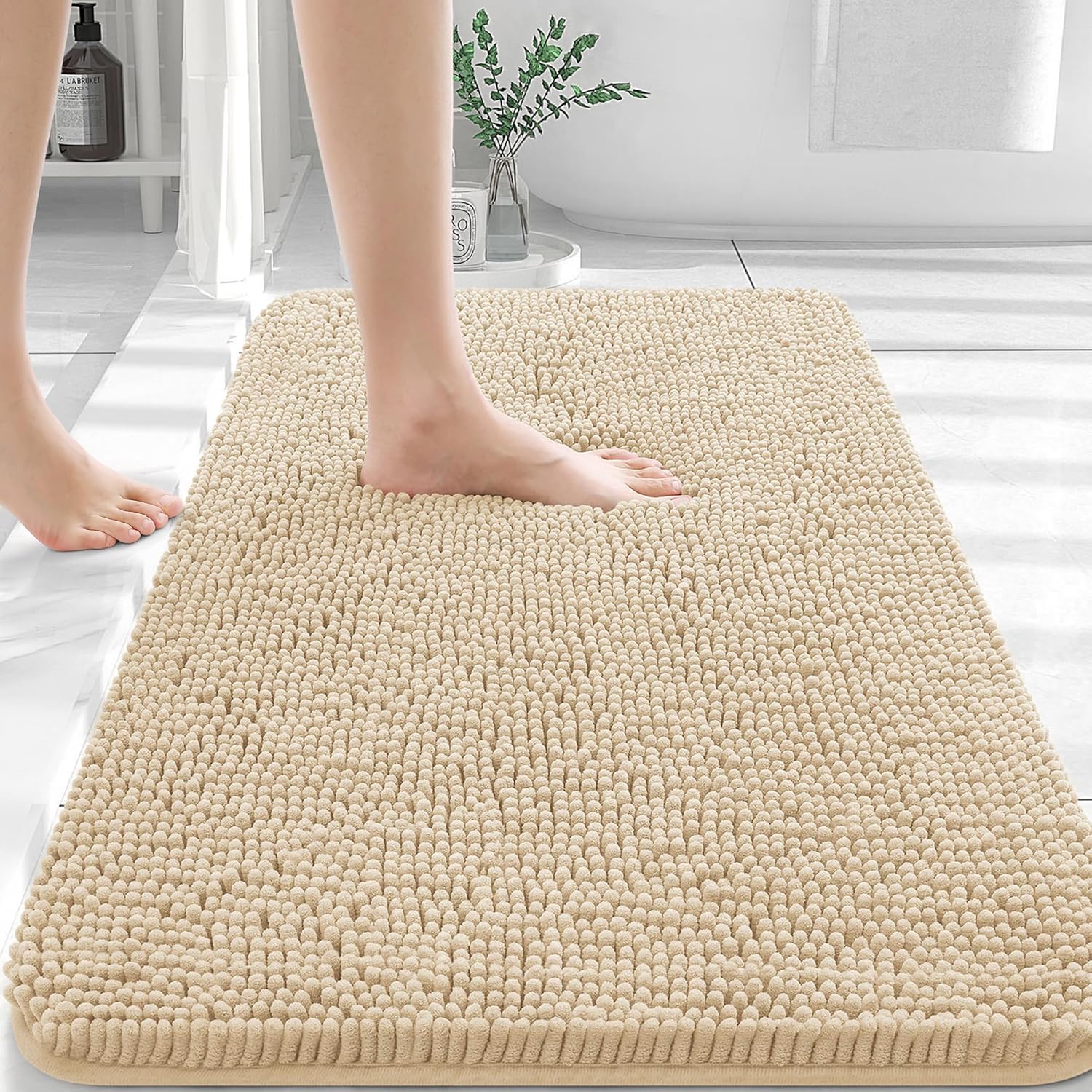 OLANLY Luxe Chenille Bath Mat - Quick Dry & Soft - Decor by Handbags Specialist Headquarter | Available at Handbags Specialist Headquarter