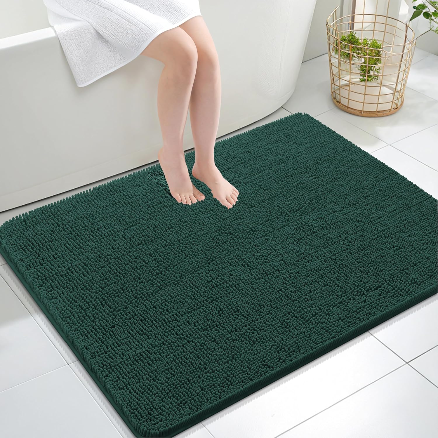 OLANLY Luxe Chenille Bath Mat - Quick Dry & Soft - Decor by Handbags Specialist Headquarter | Available at Handbags Specialist Headquarter