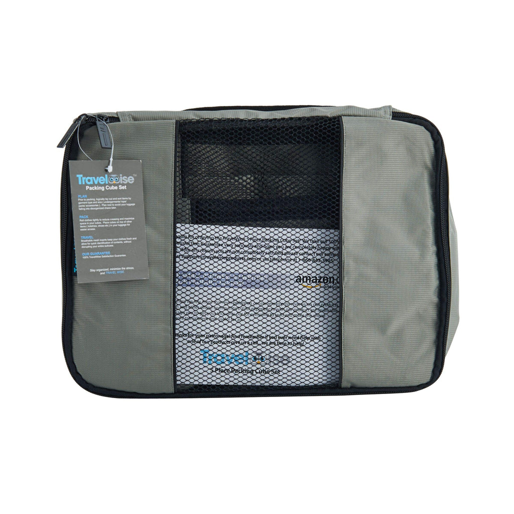 TravelWise Weekender Packing Cube Set - Silver 5-Piece - Luggage Travel Bags by Handbags Specialist Headquarter | Available at Handbags Specialist Headquarter