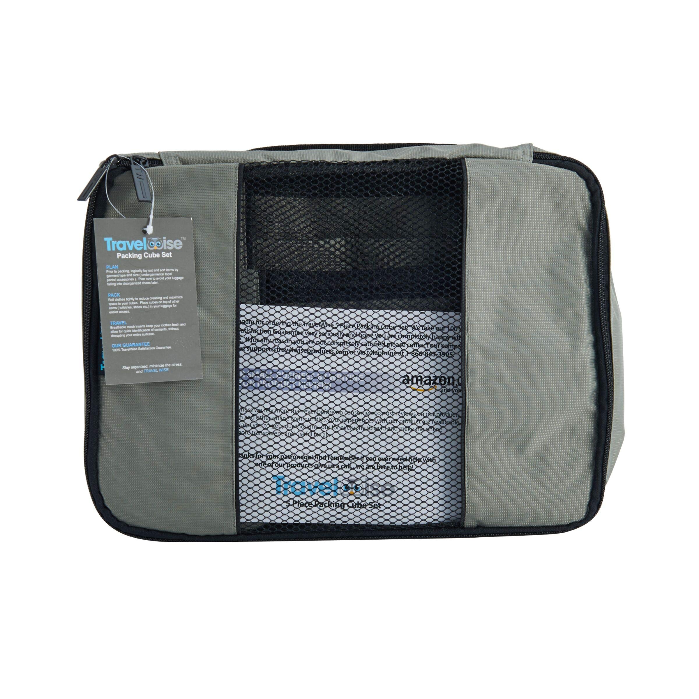 TravelWise Weekender Packing Cube Set - Silver 5-Piece - Luggage Travel Bags by Handbags Specialist Headquarter | Available at Handbags Specialist Headquarter