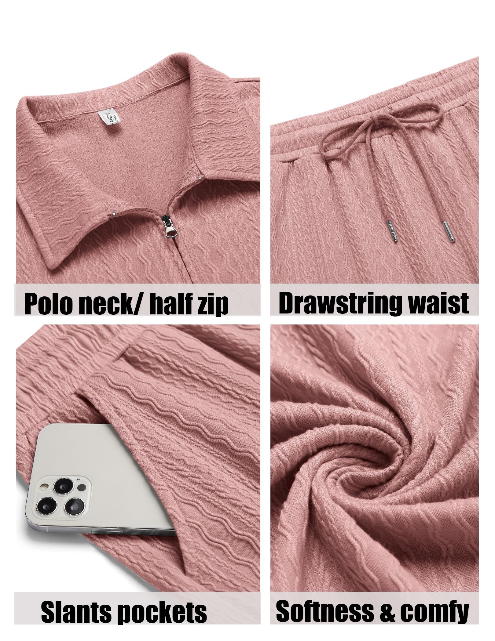 COOFANDY Men's 2 Piece Polo Shirt & Shorts Set