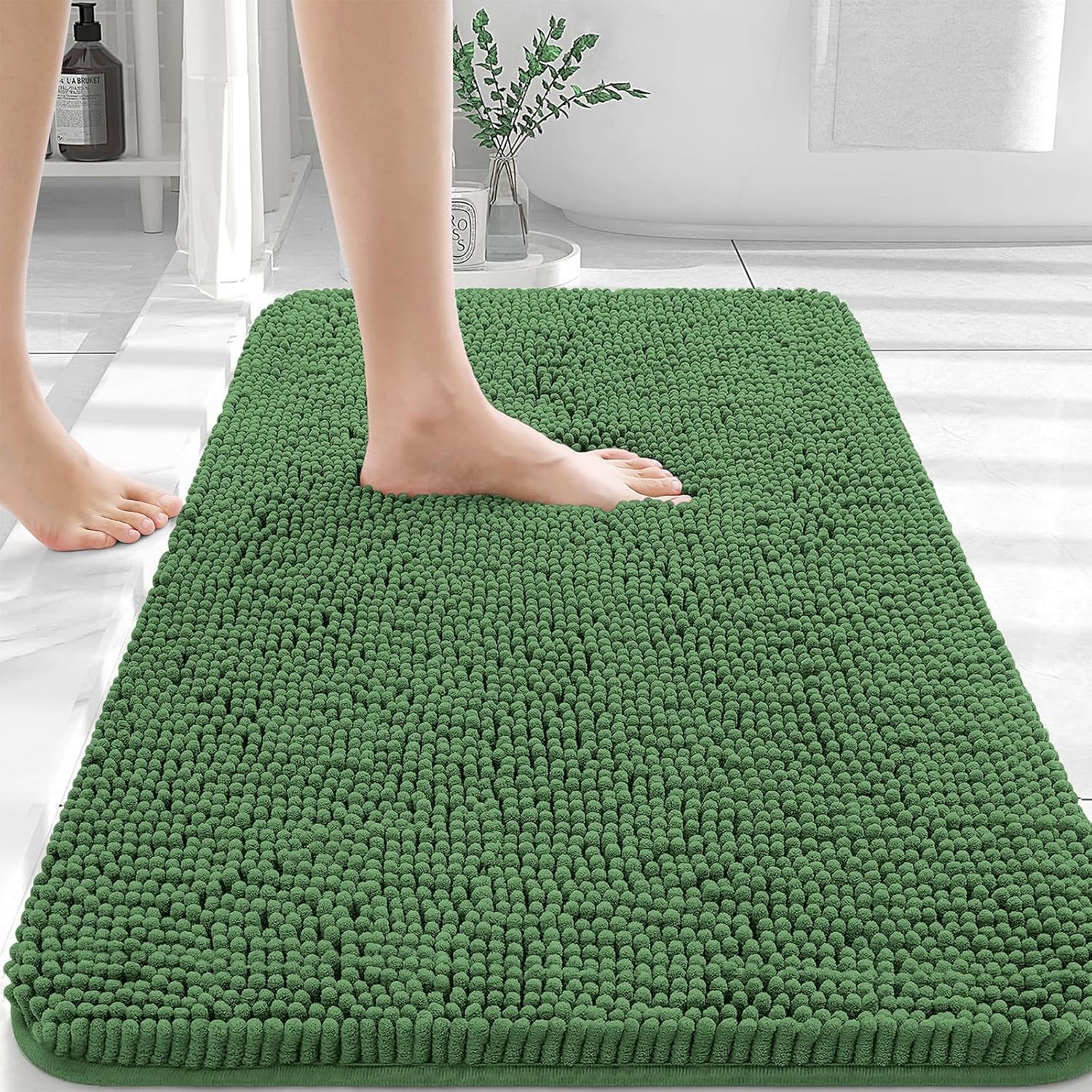 OLANLY Luxe Chenille Bath Mat - Quick Dry & Soft - Decor by Handbags Specialist Headquarter | Available at Handbags Specialist Headquarter