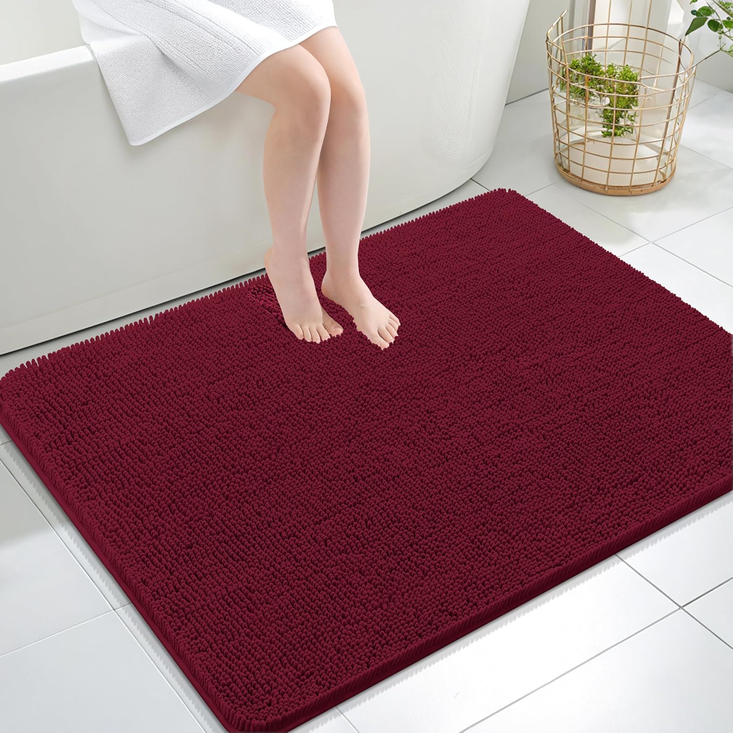 OLANLY Luxe Chenille Bath Mat - Quick Dry & Soft - Decor by Handbags Specialist Headquarter | Available at Handbags Specialist Headquarter