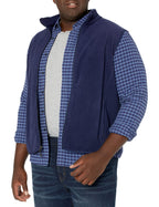 PolarZip Men's Fleece Vest – Big & Tall by Essentials