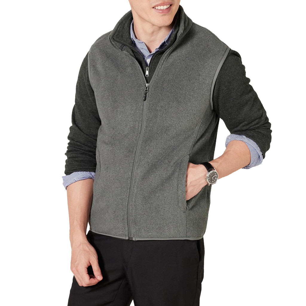 PolarZip Men's Fleece Vest – Big & Tall by Essentials