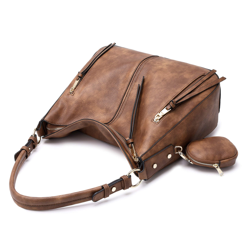Lapsting Boho Faux Leather Hobo Shoulder Bag