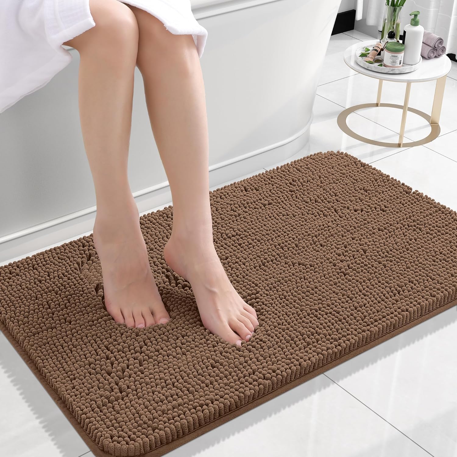 OLANLY Luxe Chenille Bath Mat - Quick Dry & Soft - Decor by Handbags Specialist Headquarter | Available at Handbags Specialist Headquarter