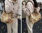 Worldlyda Women Canvas Embroidered Hobo Tote Bag