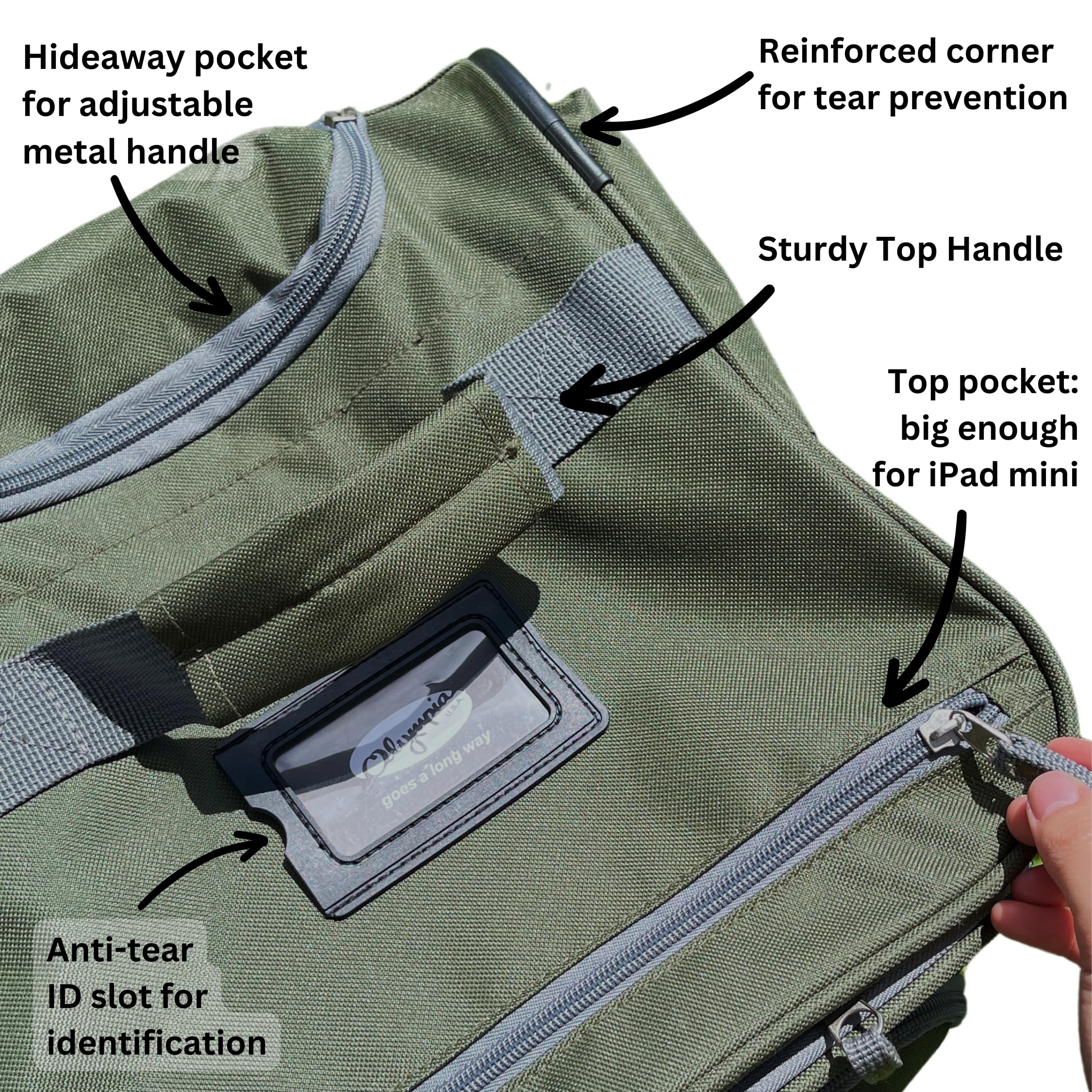 Olympia 22 Max Wheeled Duffel: 8-Pocket Water-Resist -  by Handbags Specialist Headquarter | Available at Handbags Specialist Headquarter