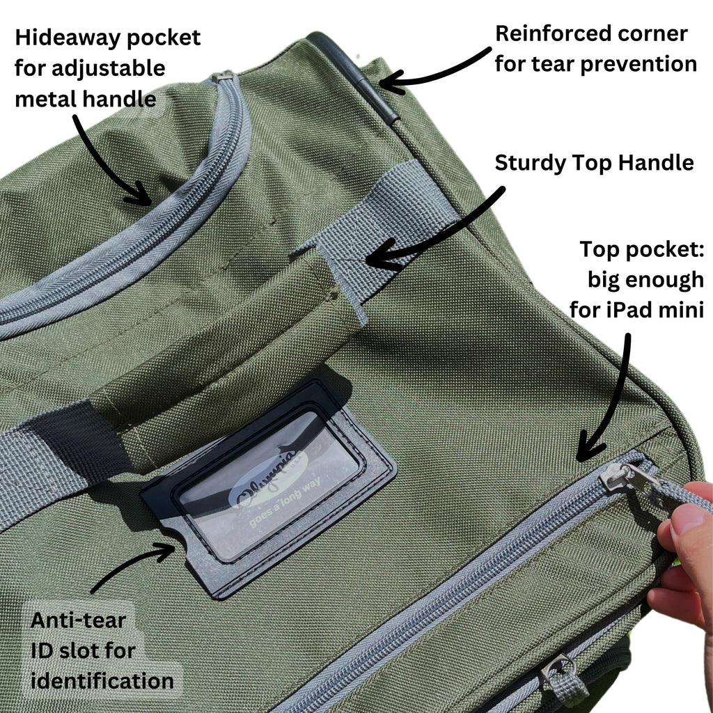 Olympia 22 Max Wheeled Duffel: 8-Pocket Water-Resist -  by Handbags Specialist Headquarter | Available at Handbags Specialist Headquarter