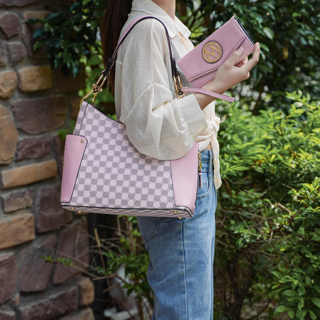 Orange Hobo Shoulder Bag & Wallet Set