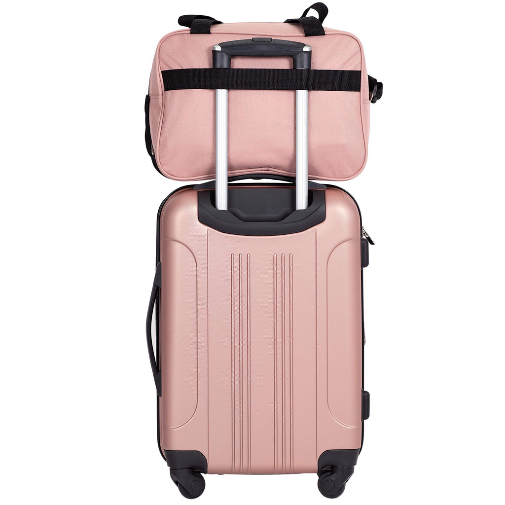 Rose Gold Hardside Luggage Set - 4-Piece Travel Kit -  by Handbags Specialist Headquarter | Available at Handbags Specialist Headquarter