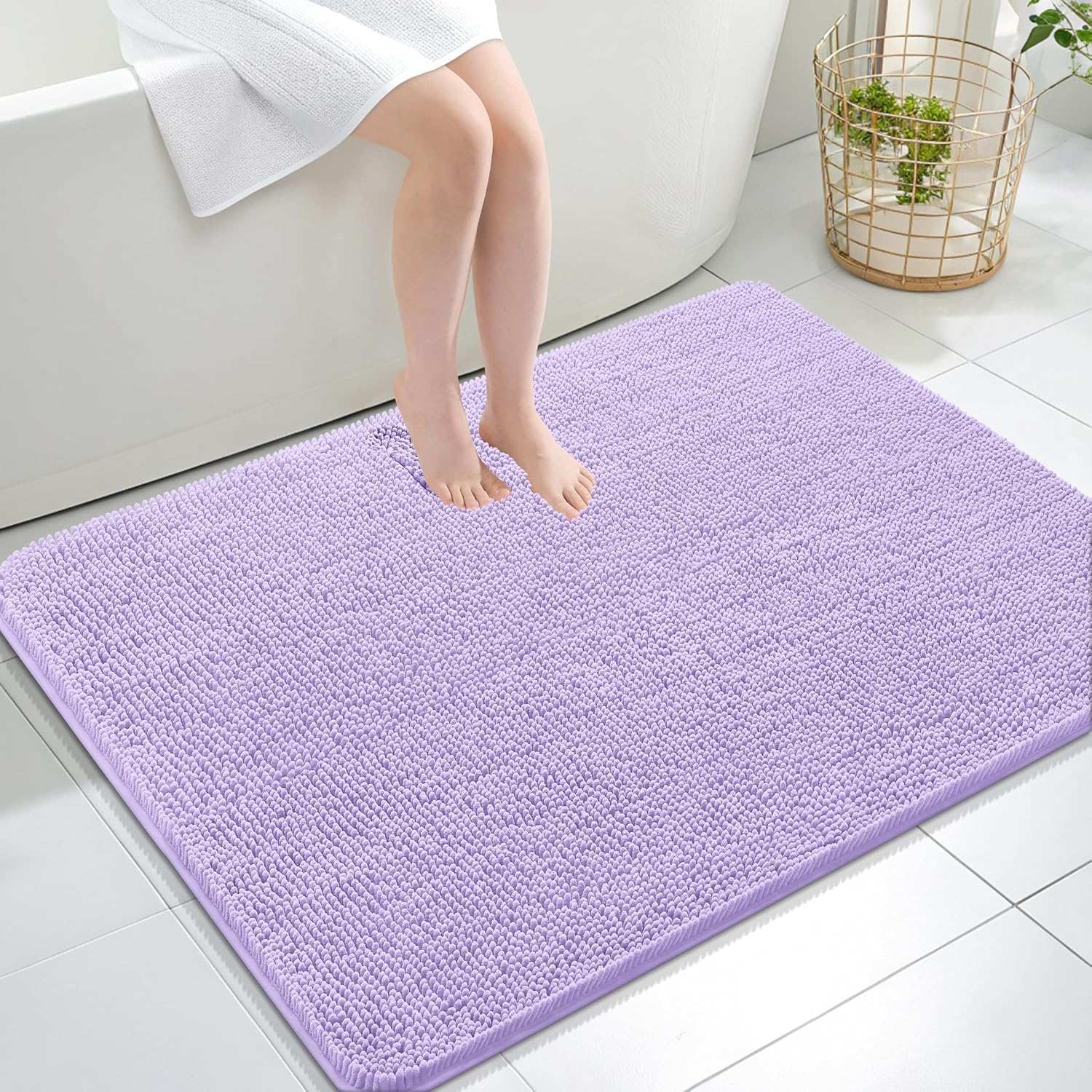 OLANLY Luxe Chenille Bath Mat - Quick Dry & Soft - Decor by Handbags Specialist Headquarter | Available at Handbags Specialist Headquarter