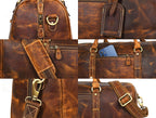 Leather Travel Duffel Bag for Men & Women