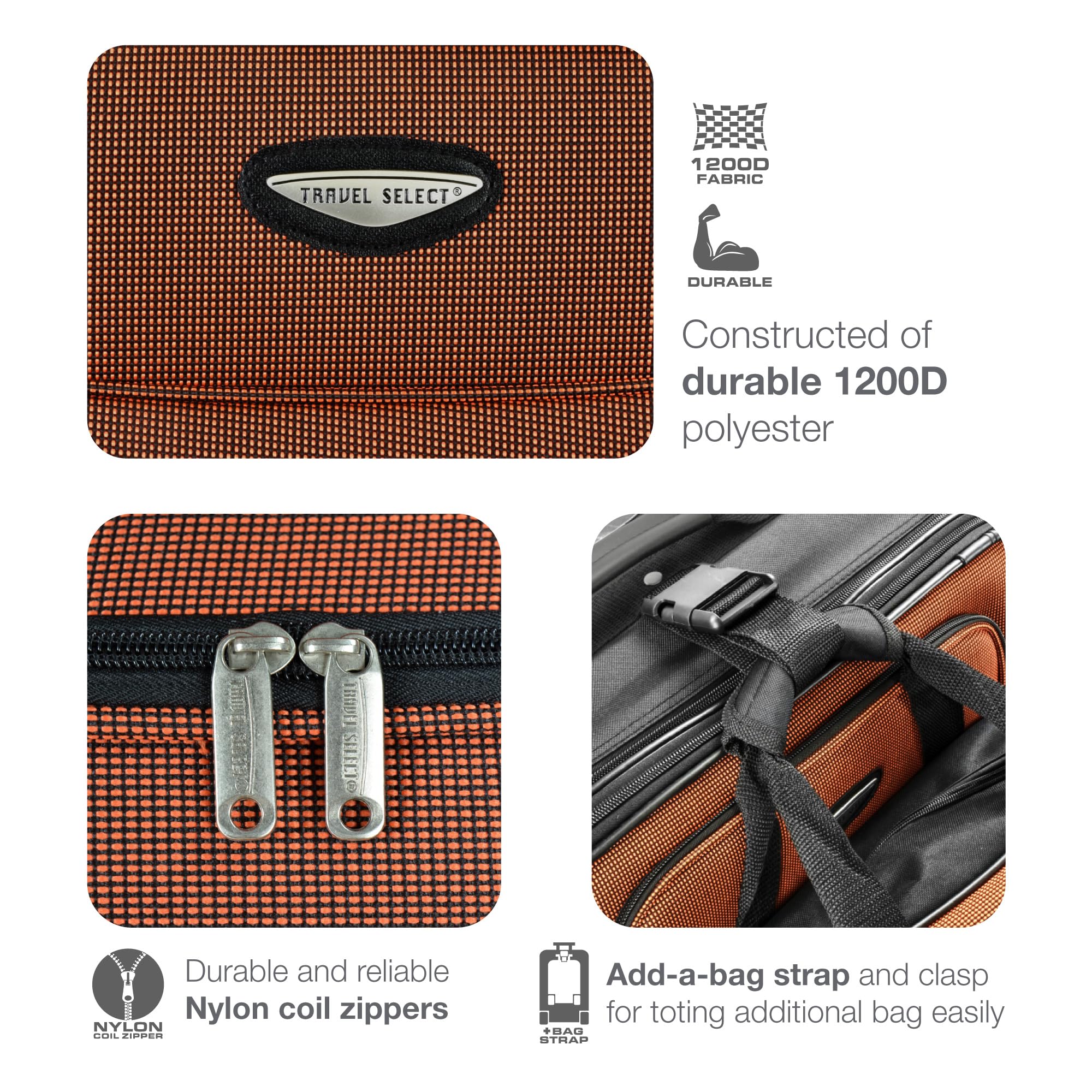 Travel Select Amsterdam 4-Pc Expandable Luggage Set -  by Handbags Specialist Headquarter | Available at Handbags Specialist Headquarter