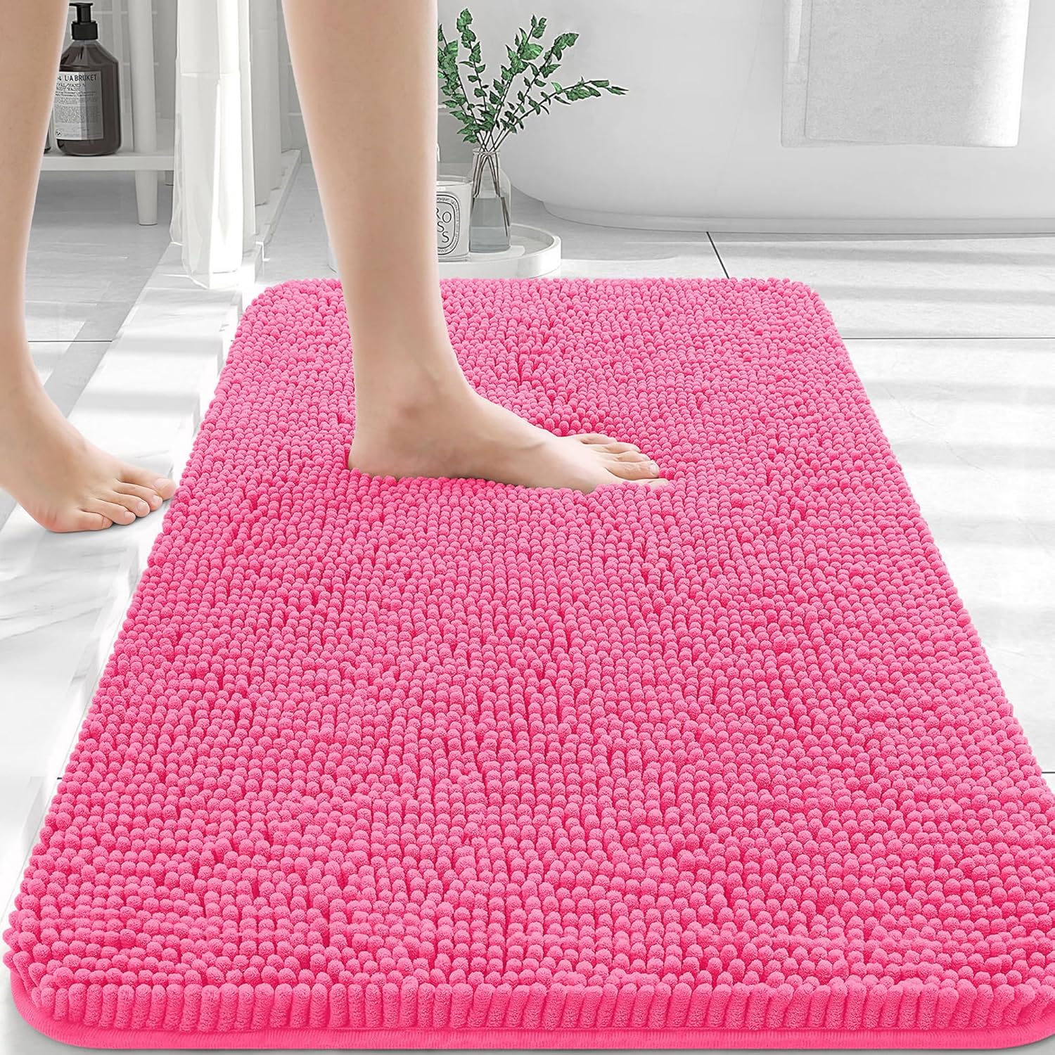 OLANLY Luxe Chenille Bath Mat - Quick Dry & Soft - Decor by Handbags Specialist Headquarter | Available at Handbags Specialist Headquarter