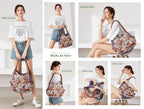 Worldlyda Women Canvas Embroidered Hobo Tote Bag