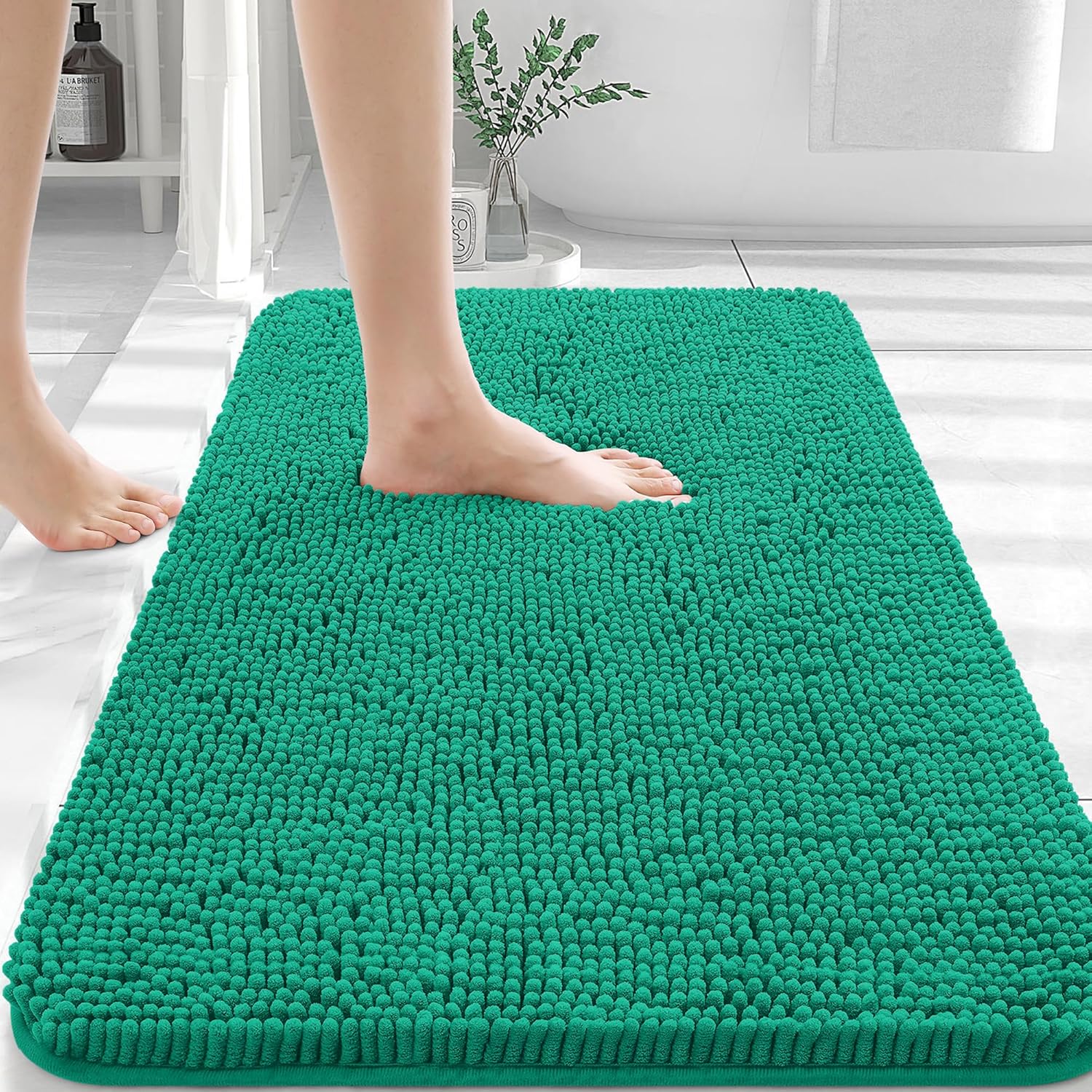 OLANLY Luxe Chenille Bath Mat - Quick Dry & Soft - Decor by Handbags Specialist Headquarter | Available at Handbags Specialist Headquarter