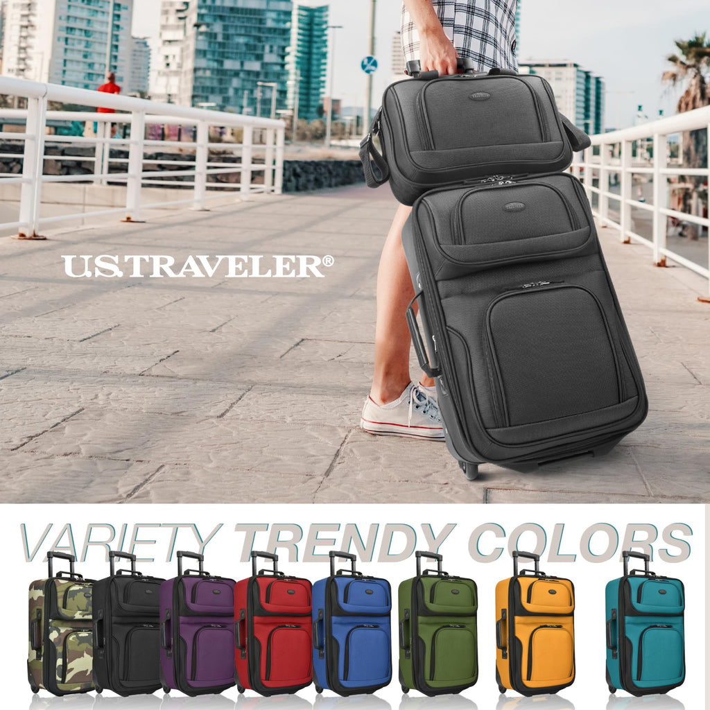 U.S. Traveler Rio Expandable Orange Carry-on -  by Handbags Specialist Headquarter | Available at Handbags Specialist Headquarter