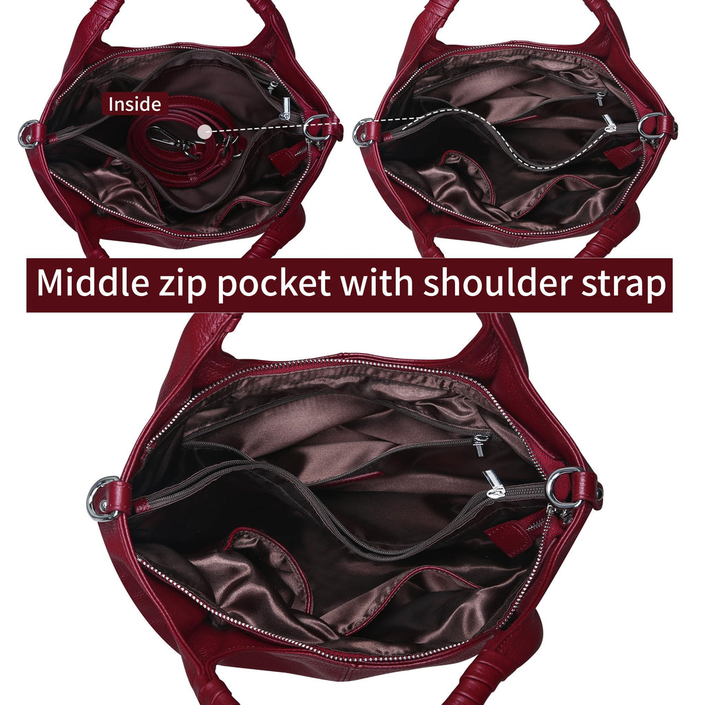 Iswee Luxe Leather Women's Medium Shoulder Tote - Handbags by Handbags Specialist Headquarter | Available at Handbags Specialist Headquarter