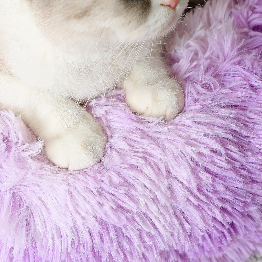 PawCozy Nest: Plush Anti-Anxiety Pet Bed, Light Grey -  by Handbags Specialist Headquarter | Available at Handbags Specialist Headquarter