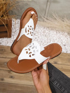 Cutout Toe Post Flats Sandals - Women Sandals by Trendsi | Available at Handbags Specialist Headquarter