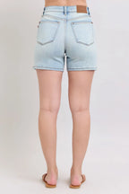Judy Blue Full Size 2 Button Denim Shorts with Pockets Plus Size - Women / Jeans & Denim by Trendsi | Available at Handbags Specialist Headquarter
