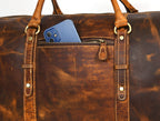 Leather Travel Duffel Bag for Men & Women