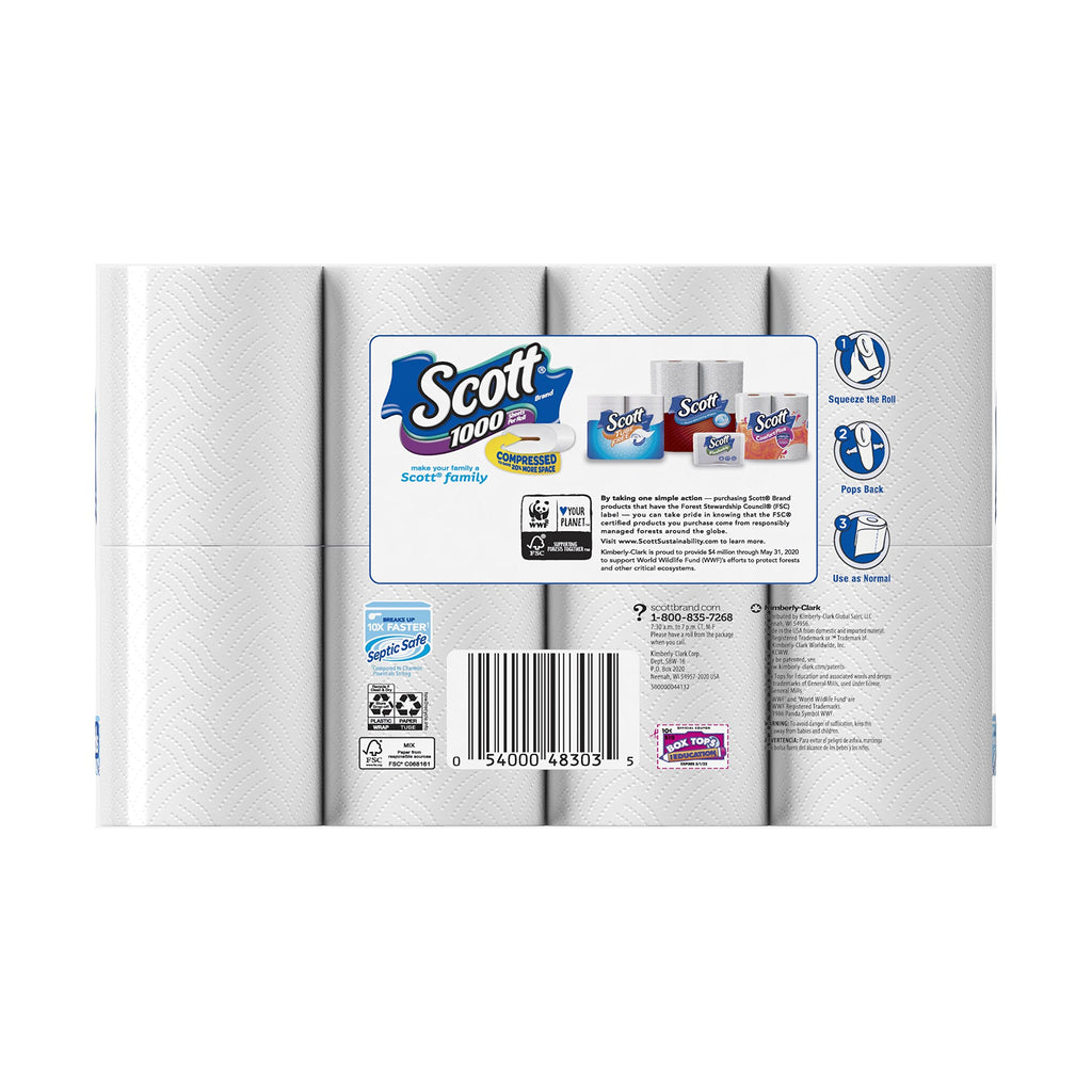 Scott 1000 Toilet Paper, 32 Rolls, Septic-Safe, 1-Ply Toilet Tissue - Toilet Paper by Handbags Specialist Headquarter | Available at Handbags Specialist Headquarter