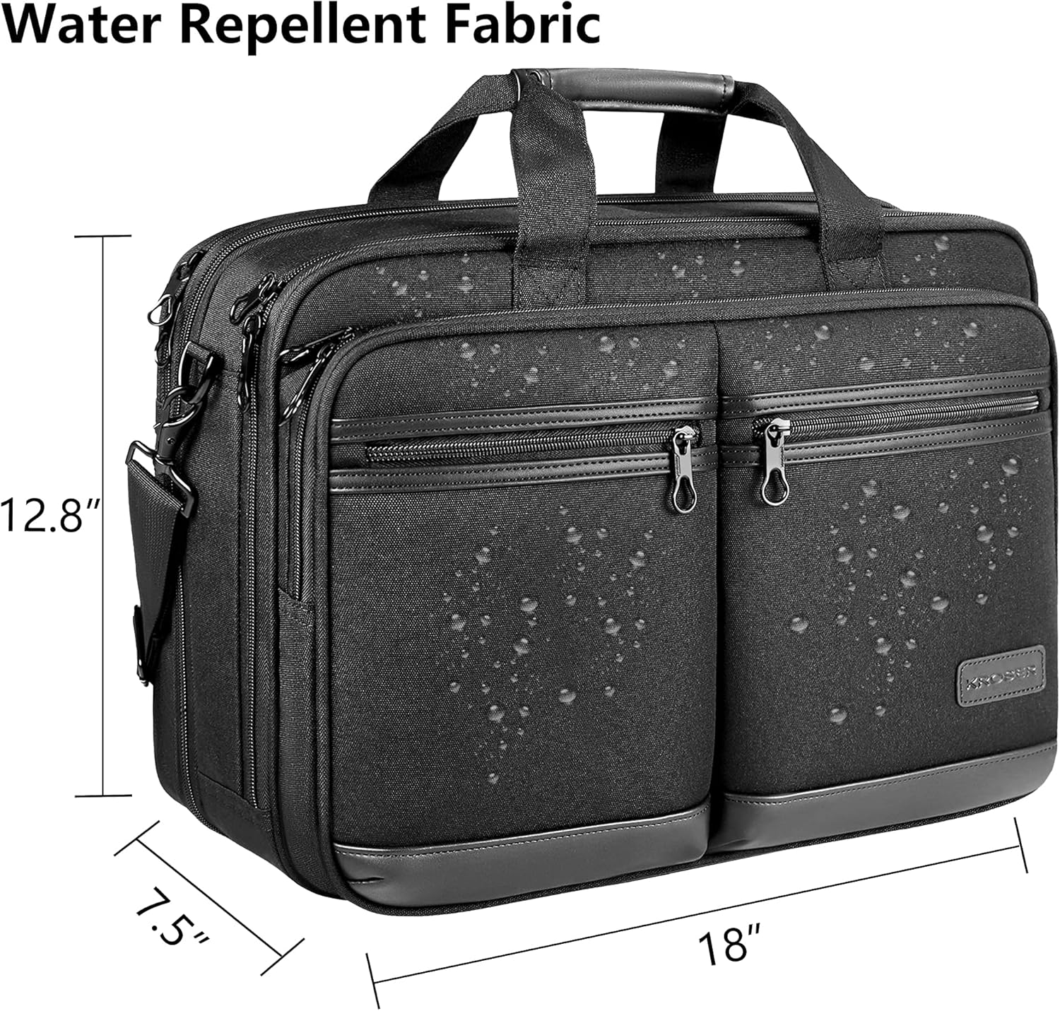 KROSER Laptop Bag up to 17.3 Expandable - Black