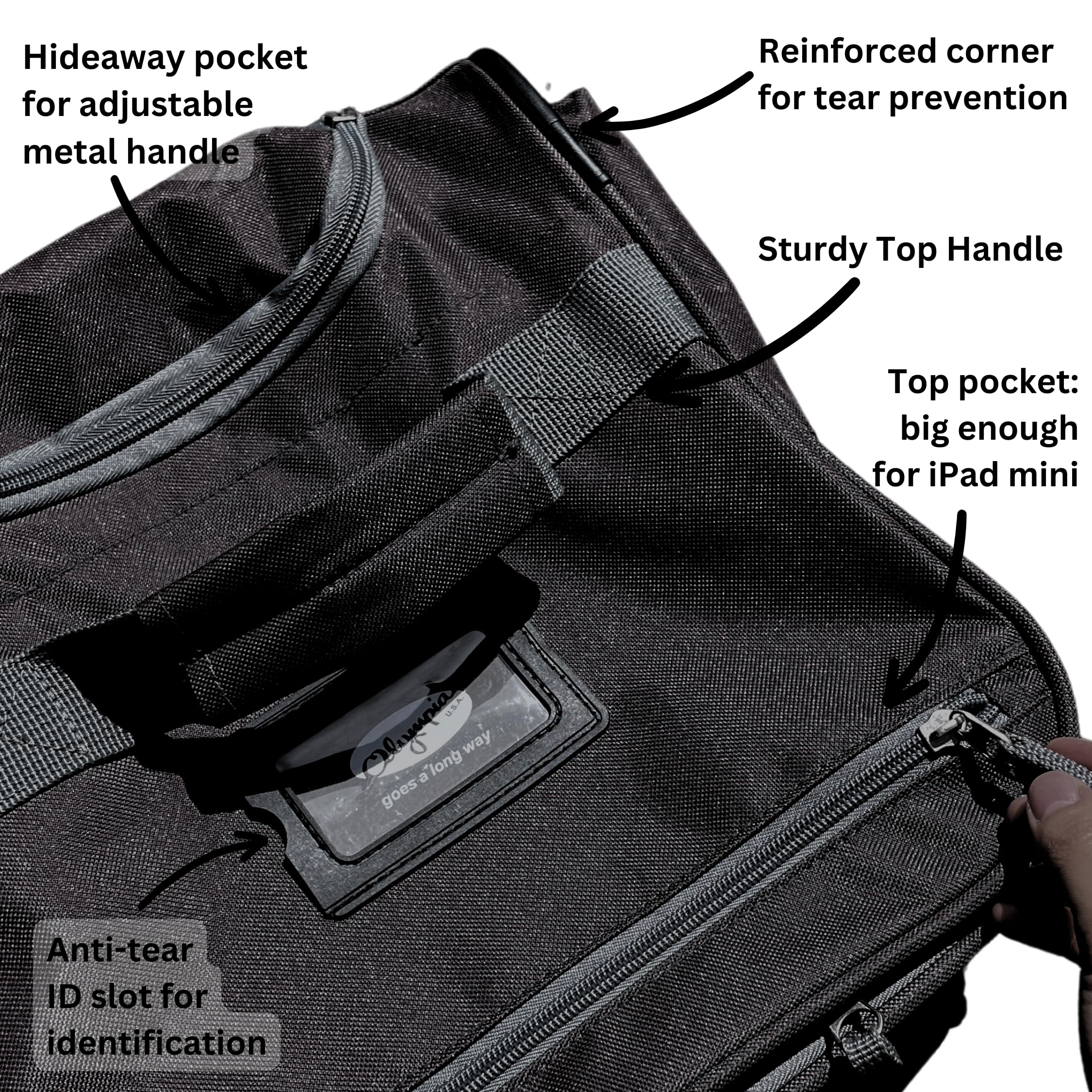 Olympia 22 Max Wheeled Duffel: 8-Pocket Water-Resist -  by Handbags Specialist Headquarter | Available at Handbags Specialist Headquarter