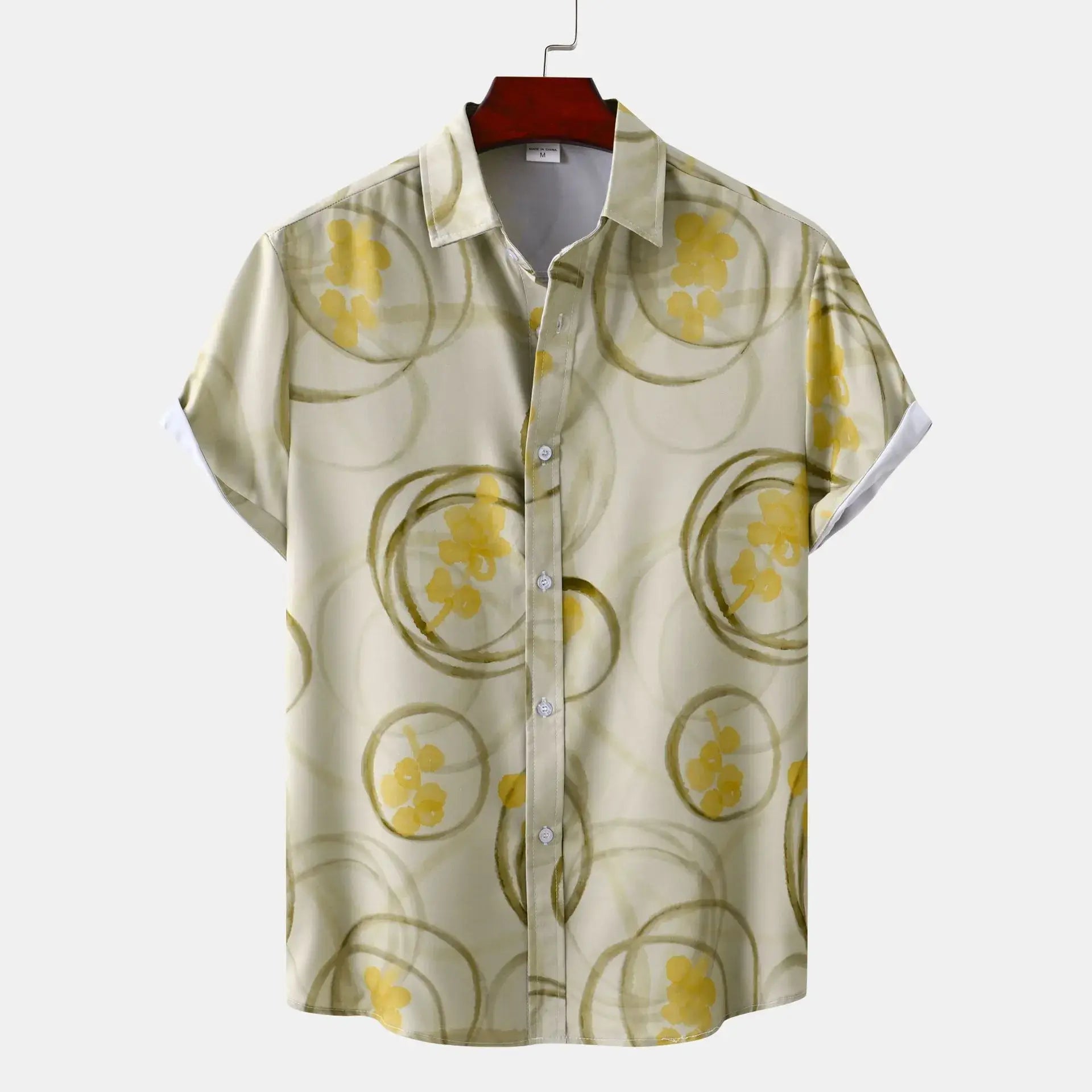 Men's Plus Size Printed Button Up Short Sleeve Shirt - Men's Shirts by Trendsi | Available at Handbags Specialist Headquarter