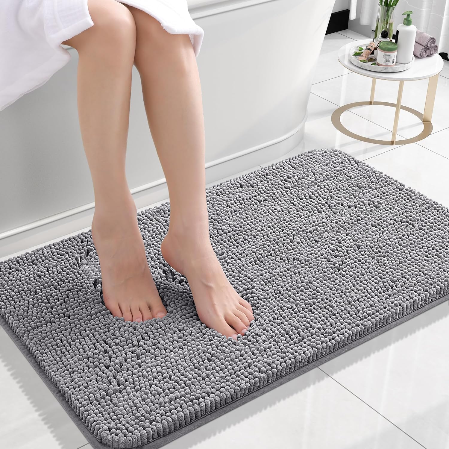 OLANLY Luxe Chenille Bath Mat - Quick Dry & Soft - Decor by Handbags Specialist Headquarter | Available at Handbags Specialist Headquarter