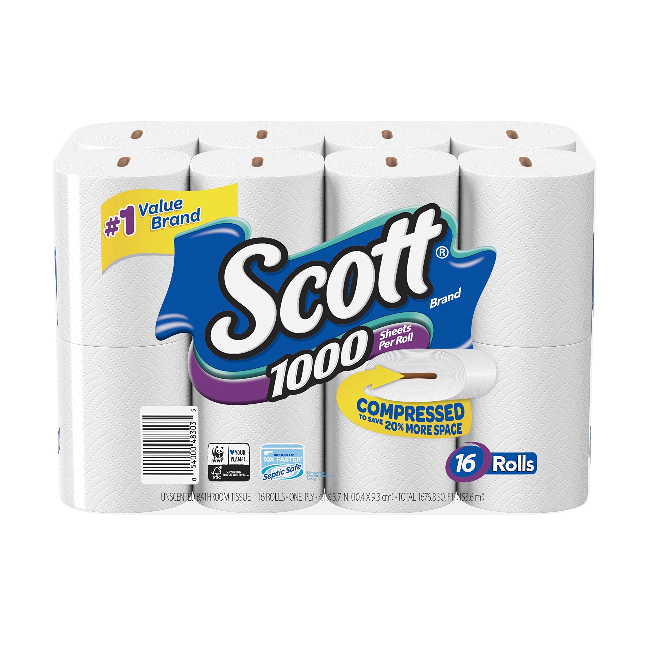 Scott 1000 Toilet Paper, 32 Rolls, Septic-Safe, 1-Ply Toilet Tissue - Toilet Paper by Handbags Specialist Headquarter | Available at Handbags Specialist Headquarter