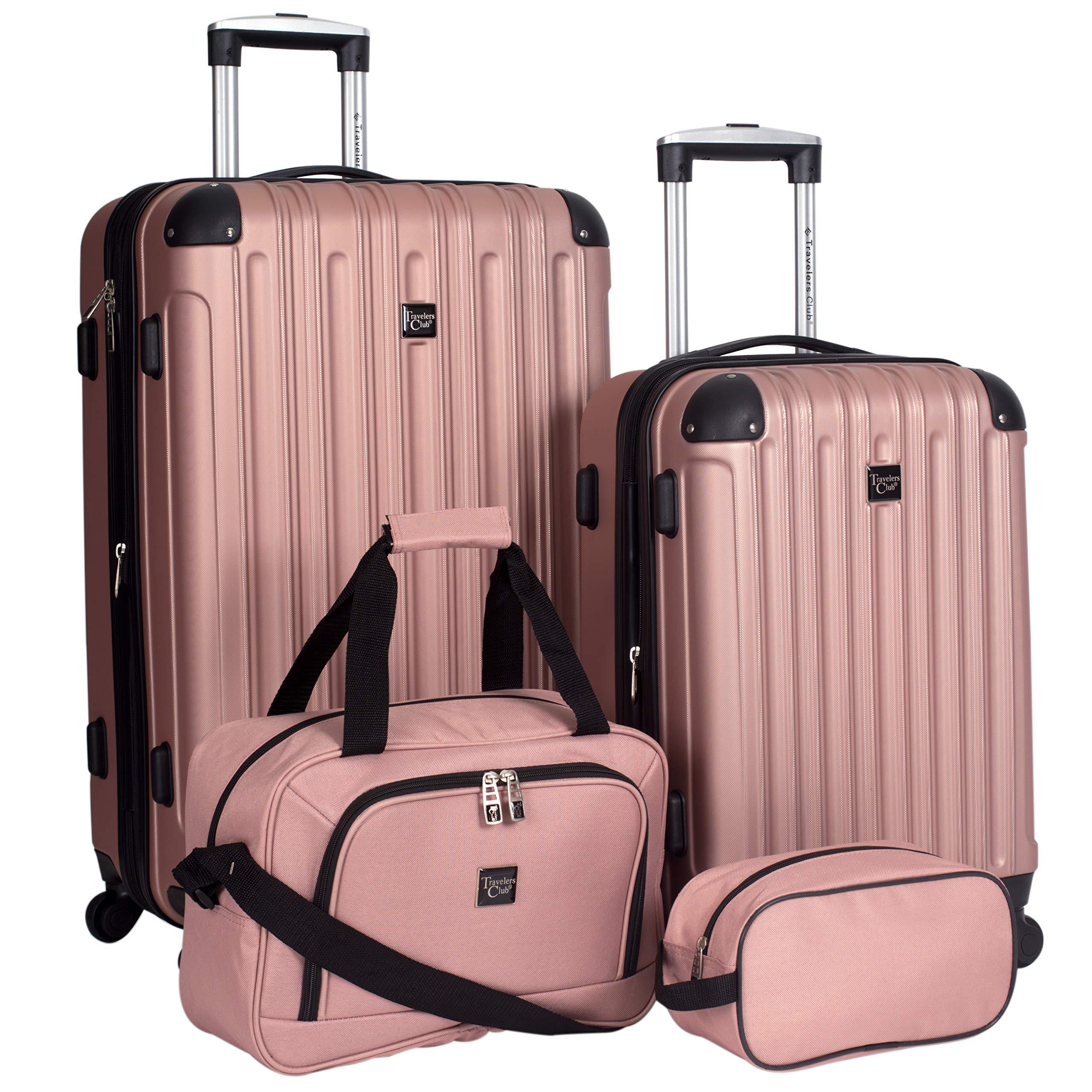 Rose Gold Hardside Luggage Set - 4-Piece Travel Kit -  by Handbags Specialist Headquarter | Available at Handbags Specialist Headquarter