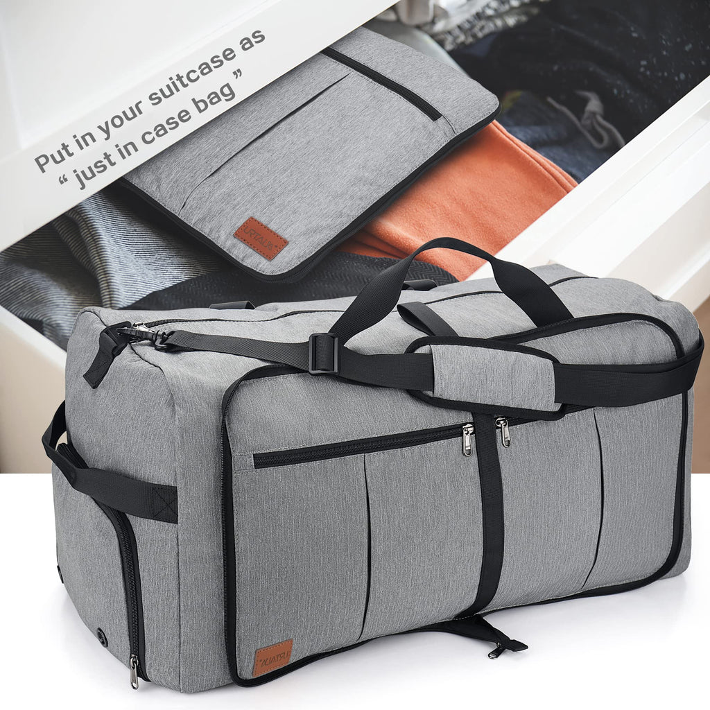 120L Foldable Waterproof Travel Duffel Bag with Shoe Compartment