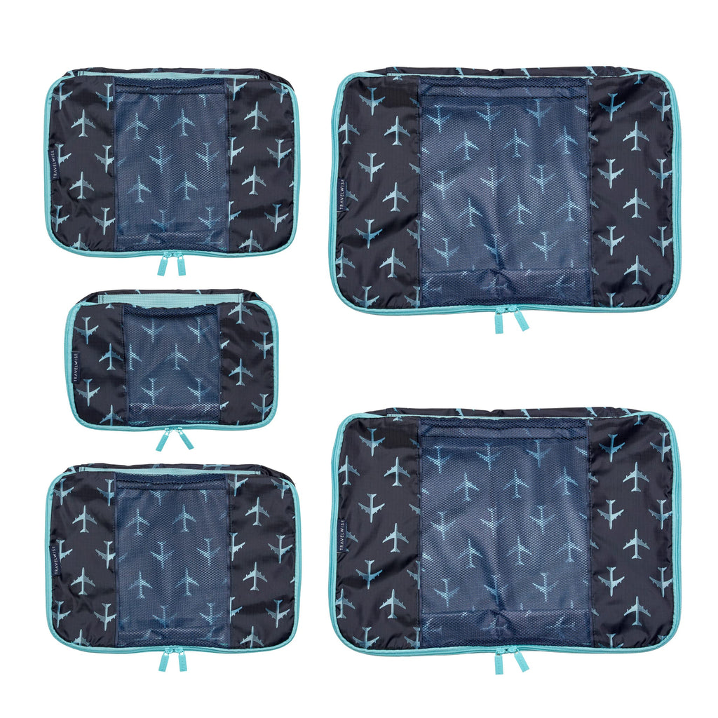 TravelWise Weekender Packing Cube Set - Silver 5-Piece - Luggage Travel Bags by Handbags Specialist Headquarter | Available at Handbags Specialist Headquarter