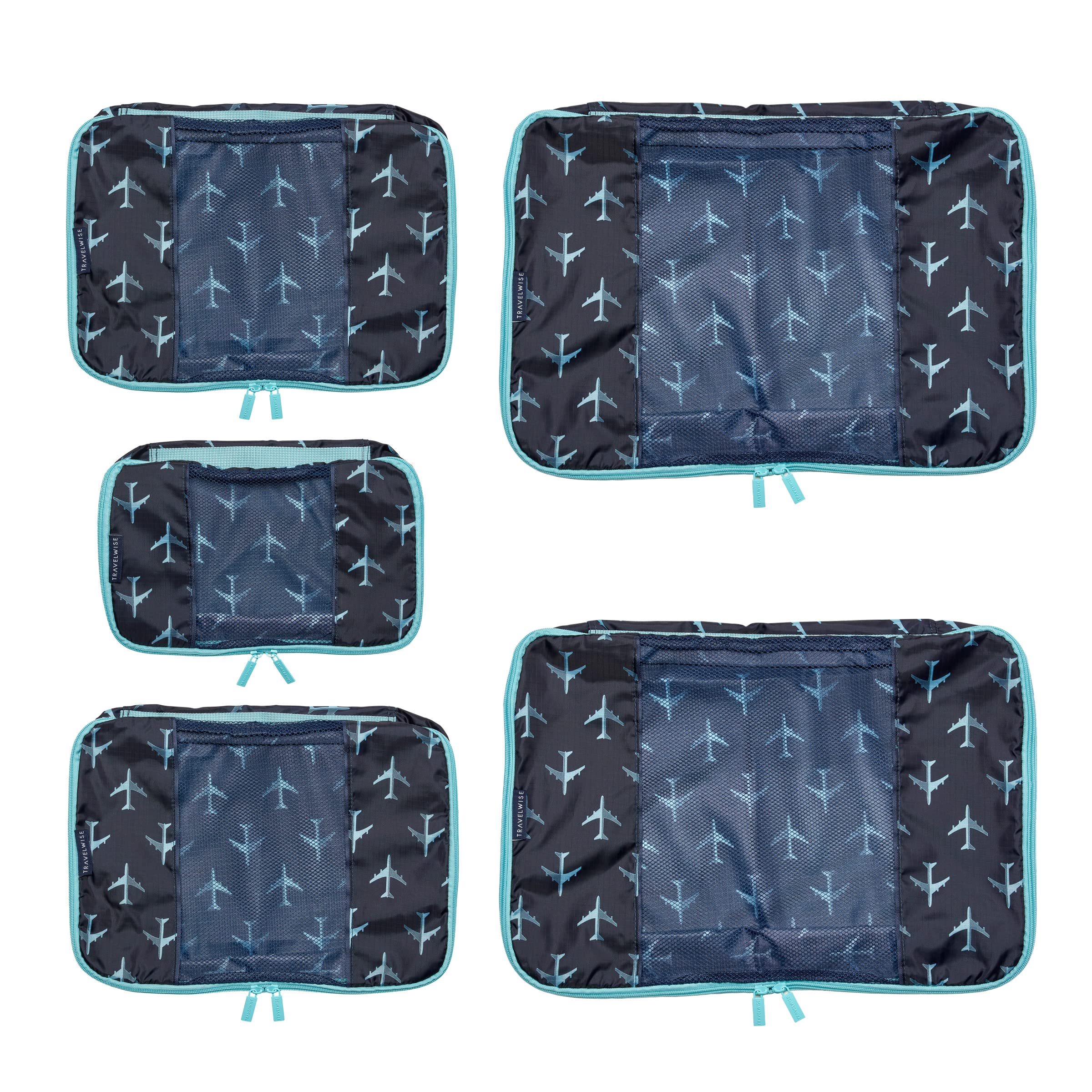 TravelWise Weekender Packing Cube Set - Silver 5-Piece - Luggage Travel Bags by Handbags Specialist Headquarter | Available at Handbags Specialist Headquarter