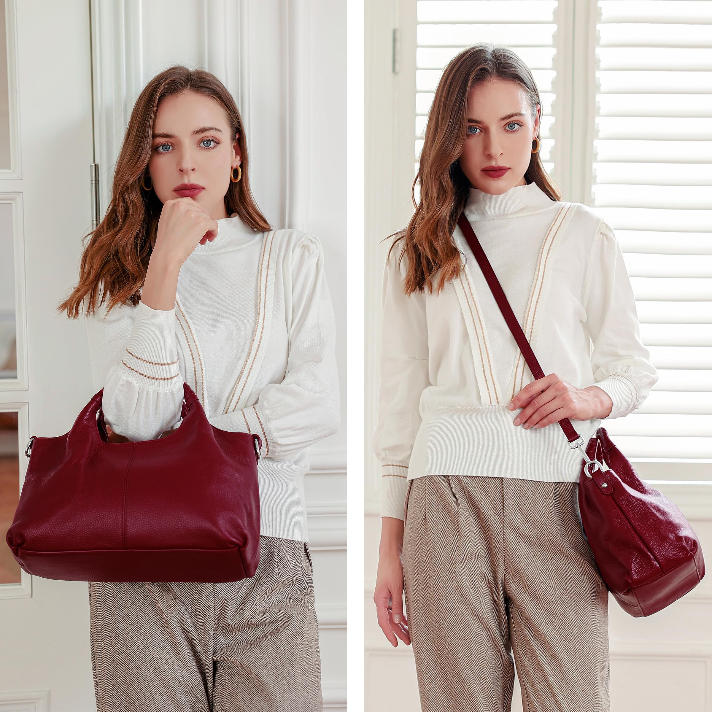 Iswee Luxe Leather Women's Medium Shoulder Tote - Handbags by Handbags Specialist Headquarter | Available at Handbags Specialist Headquarter