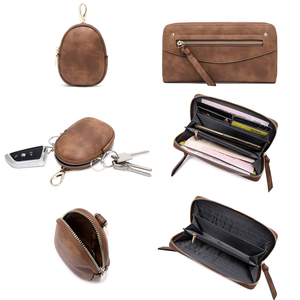 Lapsting Boho Faux Leather Hobo Shoulder Bag