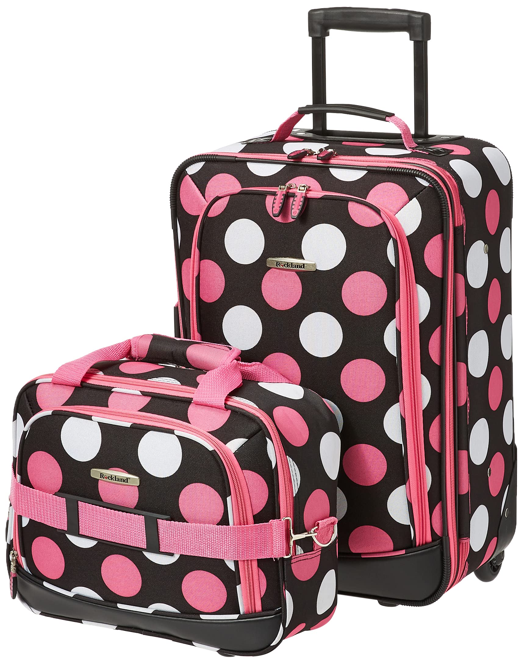 Rockland Expandable Dot Luggage Set - 2 Piece -  by Handbags Specialist Headquarter | Available at Handbags Specialist Headquarter