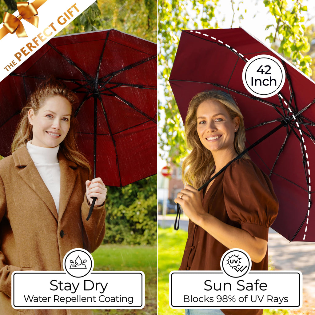 TUMELLA Elite Windproof Travel Umbrella -  by Handbags Specialist Headquarter | Available at Handbags Specialist Headquarter