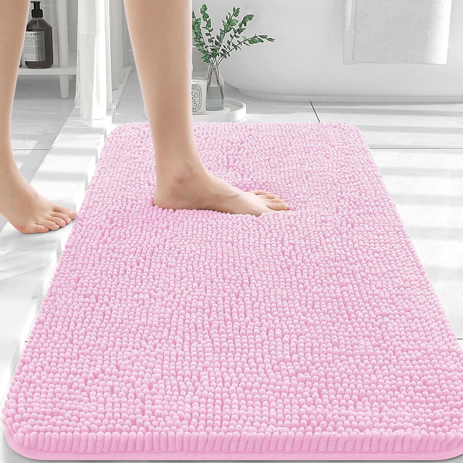 OLANLY Luxe Chenille Bath Mat - Quick Dry & Soft - Decor by Handbags Specialist Headquarter | Available at Handbags Specialist Headquarter