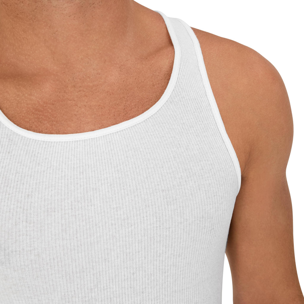 CoolFlex Men's Ribbed Tank Pack - White/Black/Gray